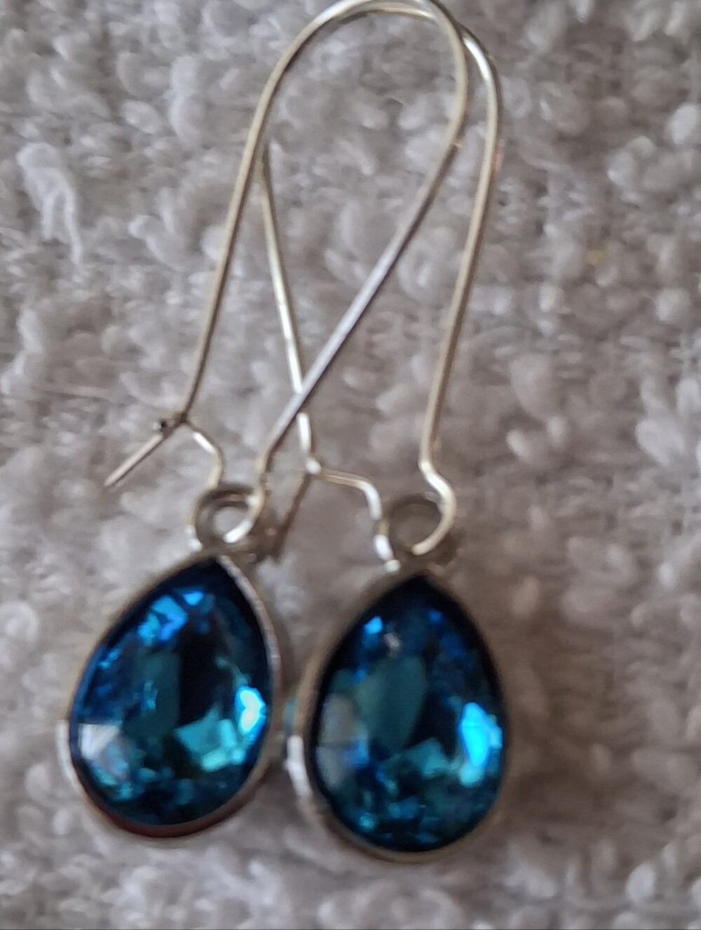 Blue Teardrop Crystal Drop Earrings - Women Jewelry